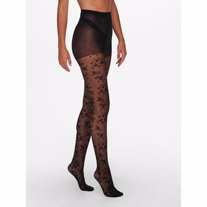 ONLY Tights Rosa Black Flower